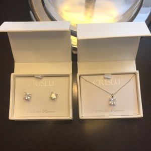 Platinum Sterling Necklace & Earrings